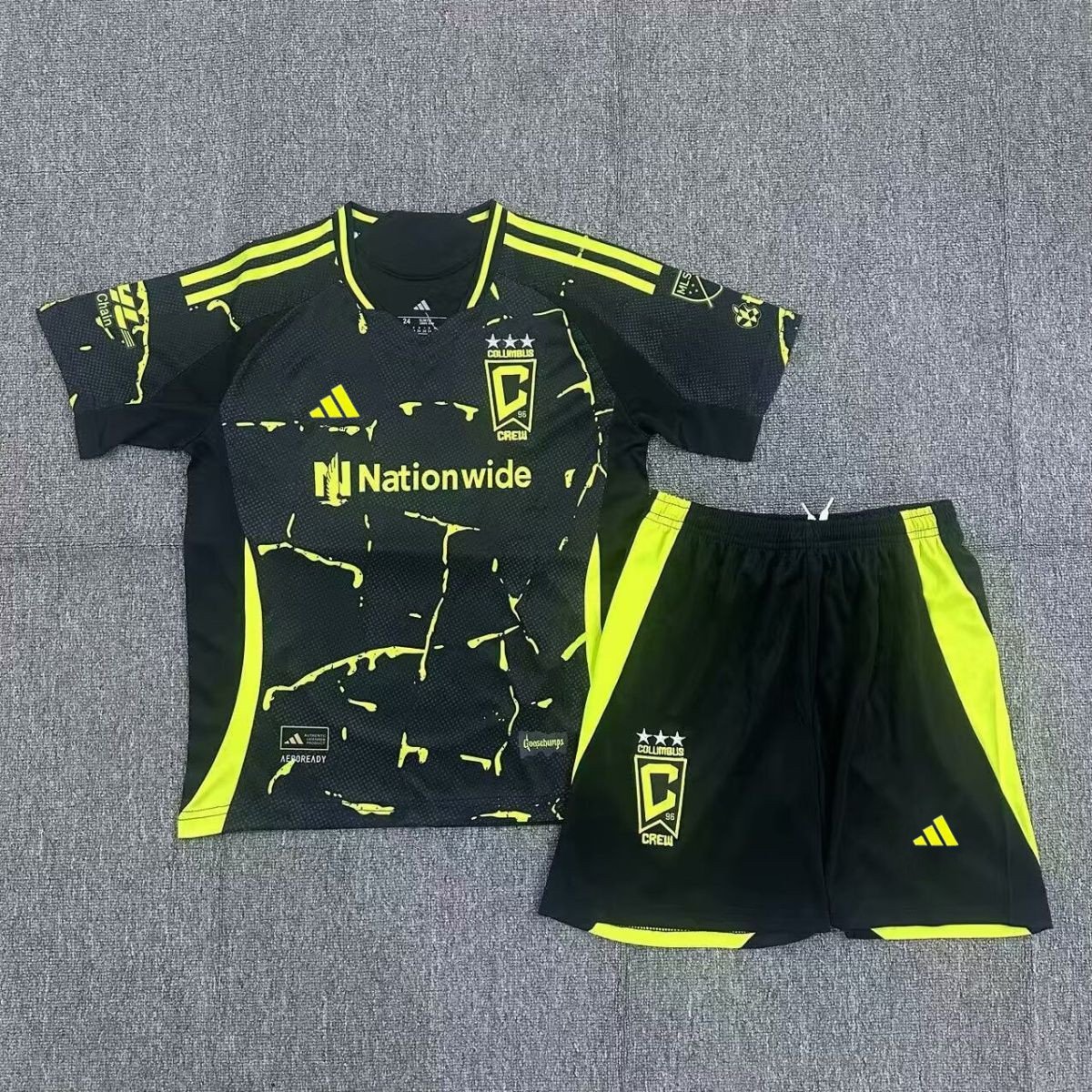 youth Columbus Crew Soccer Uniform suit Blank Jersey set 2025 The Goosebumps Black kids Shirt kit