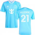 adult & kids Inter Miami Soccer Uniform 21 ALLENDE Jersey 2025 Third Blue Activewear Shirt