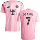 adult & kids Inter Miami Soccer Uniform 7 Rodrigo De Paul Jersey 2025 Euforia Pink Activewear Shirt