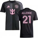 adult & kids Inter Miami Soccer Uniform 21 ALLENDE Jersey 2025 The Fortitude Black Activewear Shirt