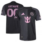 adult & kids Inter Miami Soccer Uniform 00 Custom name number Jersey 2025 The Fortitude Black Shirt