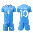 adult & kids Inter Miami Soccer Uniform suit 10 Lionel Messi Jersey set 2025 Third Blue Shirt kit