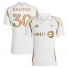 adult & kids LAFC Soccer Uniform 30 David Martinez Jersey 2025 Secondary White Activewear Shirt