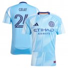 adult & kids New York City Soccer Uniform 24 Tayvon Gray Jersey 2025 The Excelsior Blue Activewear