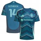 adult unisex Seattle Sounders Soccer Uniform 14 Paul Rothrock Jersey 2025 The Salish Sea Blue Shirt