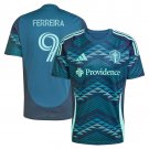 adult unisex Seattle Sounders Soccer Uniform 9 Jesus Ferreira Jersey 2025 The Salish Sea Blue Shirt