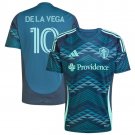 adult unisex Seattle Sounders Soccer Uniform 10 Pedro de la Vega Jersey 2025 The Salish Sea Blue