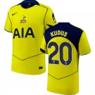 adult & kids Tottenham Hotspur Soccer Uniform 20 Mohammed Kudus Jersey 2526 Third Shirt Yellow