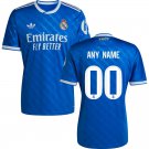 adult & kids Real Madrid Soccer Uniform 00 Custom name number Jersey 2526 Third Activewear Blue