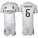 adult & kids Real Madrid Soccer Uniform suit 6 Eduardo Camavinga Jersey set 2526 Home White kit
