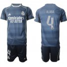 adult & kids Real Madrid Soccer Uniform suit 4 David Alaba Jersey set 2526 Away Activewear Blue kit