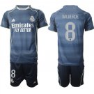 adult & kids Real Madrid Soccer Uniform suit 8 Federico Valverde Jersey set 2526 Away Blue kit