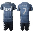 adult & kids Real Madrid Soccer Uniform suit 7 Vini Jr. Jersey set 2526 Away Activewear Blue kit