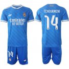 adult & kids Real Madrid Soccer Uniform suit 14 Aurelien Tchouameni Jersey set 2526 Third Blue kit