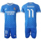 adult & kids Real Madrid Soccer Uniform suit 11 Rodrygo Jersey set 2526 Third Activewear Blue kit