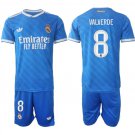 adult & kids Real Madrid Soccer Uniform suit 8 Federico Valverde Jersey set 2526 Third Blue kit