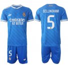 adult & kids Real Madrid Soccer Uniform suit 5 Jude Bellingham Jersey set 2526 Third Shirt Blue kit