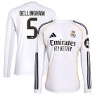 adult & kids Real Madrid Soccer Uniform 5 Jude Bellingham Jersey 2526 Home Long Sleeve White