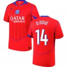 adult & kids Paris Saint-Germain Soccer Uniform 14 Desire Doue Jersey 2526 Third Activewear Red