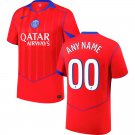 adult & kids Paris Saint-Germain Soccer Uniform 00 Custom name number Jersey 2526 Third Red Shirt
