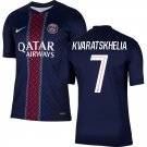 adult & kids Paris Saint-Germain Soccer Uniform 7 Khvicha Kvaratskhelia Jersey 2526 Home Shirt Navy