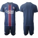 adult & kids Paris Saint-Germain Soccer Uniform suit Blank Jersey set 2526 Home Activewear Navy kit