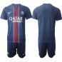 adult & kids Paris Saint-Germain Soccer Uniform suit Blank Jersey set 2526 Home Activewear Navy kit