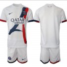 adult & kids Paris Saint-Germain Soccer Uniform suit Blank Jersey set 2526 Away Activewear White kit