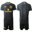 adult & kids Manchester United Soccer Uniform suit Blank Jersey set 2526 Third Activewear Black kit