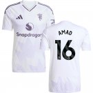 adult & kids Manchester United Soccer Uniform 16 Amad Diallo Jersey 2526 Away Activewear White