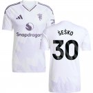 adult & kids Manchester United Soccer Uniform 30 Benjamin Sesko Jersey 2526 Away Activewear White