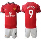 adult & kids Manchester United Soccer Uniform suit 9 Rasmus Højlund Jersey set 2526 Home Red kit