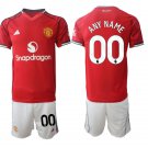 adult & kids Manchester United Soccer Uniform suit 00 Custom name number Jersey set 2526 Home kit
