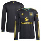 adult & kids Manchester United Soccer Uniform Blank Jersey 2526 Third Long Sleeve Black Shirt