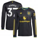 adult & kids Manchester United Soccer Uniform 37 Kobbie Mainoo Jersey 2526 Third Long Sleeve Black