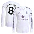 adult & kids Manchester United Soccer Uniform 8 Bruno Fernandes Jersey 2526 Away Long Sleeve White