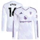 adult & kids Manchester United Soccer Uniform 16 Amad Diallo Jersey 2526 Away Long Sleeve White
