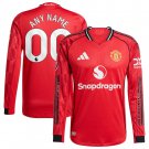adult & kids Manchester United Soccer Uniform 00 Custom name number Jersey 2526 Home Long Sleeve