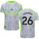 adult & kids Manchester City Soccer Uniform 26 Savinho Jersey 2526 Third Activewear Green Shirt