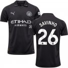 adult & kids Manchester City Soccer Uniform 26 Savinho Jersey 2526 Away Activewear Black Shirt