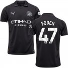 adult & kids Manchester City Soccer Uniform 47 Phil Foden Jersey 2526 Away Activewear Black Shirt