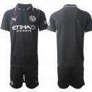 adult & kids Manchester City Soccer Uniform suit Blank Jersey set 2526 Away Activewear Black kit