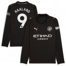 adult & kids Manchester City Soccer Uniform 9 Erling Haaland Jersey 2526 Away Long Sleeve Black