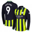 adult & kids Manchester City Soccer Uniform 9 Erling Haaland Jersey 2425 Away Long Sleeve Navy Shirt