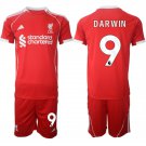 adult & kids Liverpool Soccer Uniform suit 9 Darwin Jersey set 2526 Home Activewear Red Shirt kit