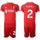 adult & kids Liverpool Soccer Uniform suit 2 Joe Gomez Jersey set 2526 Home Activewear Red Shirt kit