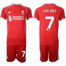 adult & kids Liverpool Soccer Uniform suit 7 Luis Díaz Jersey set 2526 Home Activewear Red kit