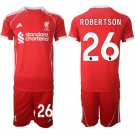adult & kids Liverpool Soccer Uniform suit 26 Andrew Robertson Jersey set 2526 Home Shirt Red kit