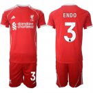 adult & kids Liverpool Soccer Uniform suit 3 Wataru Endo Jersey set 2526 Home Activewear Red kit
