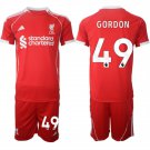 adult & kids Liverpool Soccer Uniform suit 49 Kaide Gordon Jersey set 2526 Home Activewear Red kit